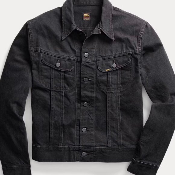 RRL Worn-In Black Denim Cowboy Jacket XS - Picture 1 of 10